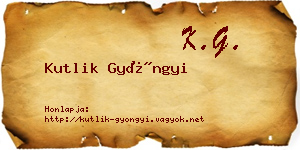 Kutlik Gyöngyi névjegykártya